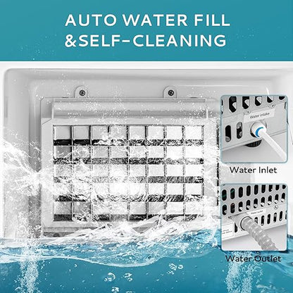 Commercial Ice Maker Machine 85Lbs/Day, 24Lbs Storage, Built-in Undercounter