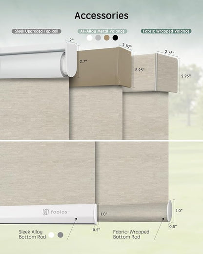 Yoolax Motorized Blinds with Remote, Automatic Window Shades Work with Alexa
