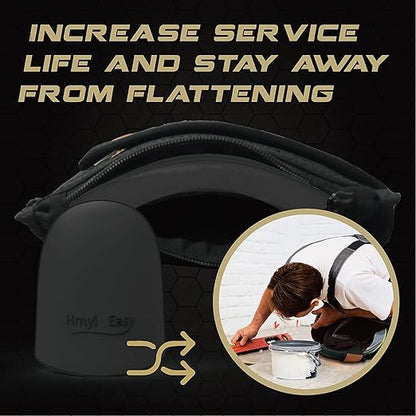 Hmyl Easy Super Soft Knee Pads for Work, Two Strap Non-Slip Design, Replaceable Inner Cushion Leather Knee Pads for Construction, Gardening, Cleaning, Flooring and Garage, Shorts Available