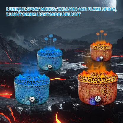 BOHOFAM Essential Oil Diffuser 500ML, Volcano and Flame Diffuser/Humidifier 2