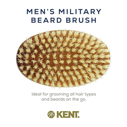 Kent BB Military Wave Hair Brush - 100% Natural Boar Bristle, Scalp Brush for Men's Grooming, Thinning Hair, Mustache and Beard Brush for Men Made in England"