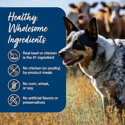 Blue Buffalo Blue's Stew Natural Wet Dog Food, Made with Natural Ingredients, Hearty Beef and Country Chicken Variety Pack, 12.5-oz Cans, 6 Count