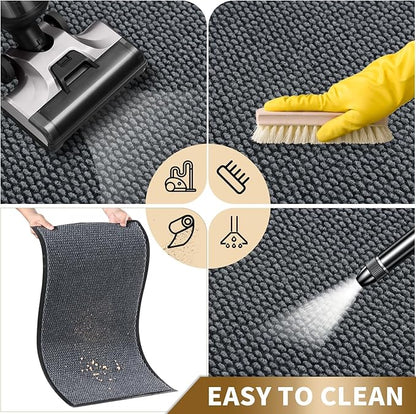 Yimobra Doormat Outdoor Indoor Entrance 47 x 24, All-Season All-Weather Front Door Mat, 100% Waterproof Welcome Matt for Floor Garage Outside Entry, Stain and Fade Resistant,Grey
