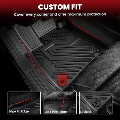 LASFIT Floor Mats & Trunk Mat for Mazda CX50 2025 2026 (Only Fit Hybrid) All Weather TPE Custom Fit CX 50 Floor Liners Car Mats Accessories, 1st & 2nd Row & Seatback & Cargo Mats for CX-50, Black