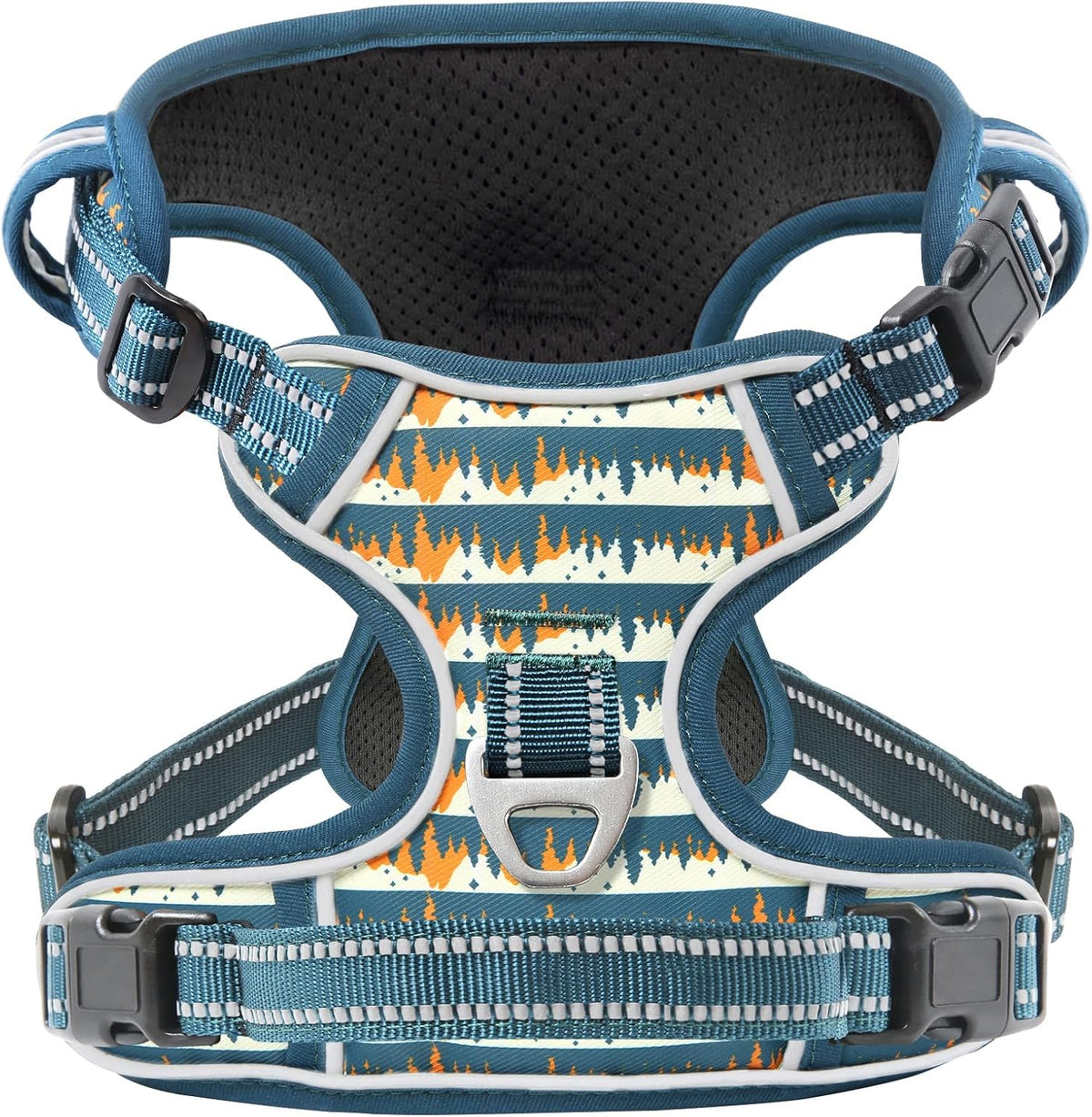 Timos Dog Harness, No-Pull Pet Harness with 2 Leash Clips, 3 Snap Buckles Adjustable Soft Padded Dog Vest, Reflective No-Choke Pet Oxford Vest with Easy Control Handle for Small Medium Large Dogs