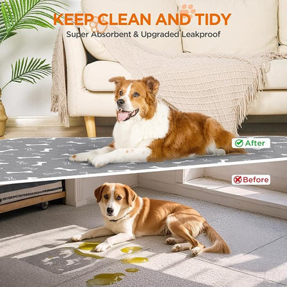 Washable Pee Pad for Dogs, 2 Pack Large Reusable Puppy Pads, 36"x72" | Super Absorbent, Waterproof & Leakproof, Non-Slip Bottom, Machine Washable, For Floors, Beds, Couches, Crates, Carpets, Cars