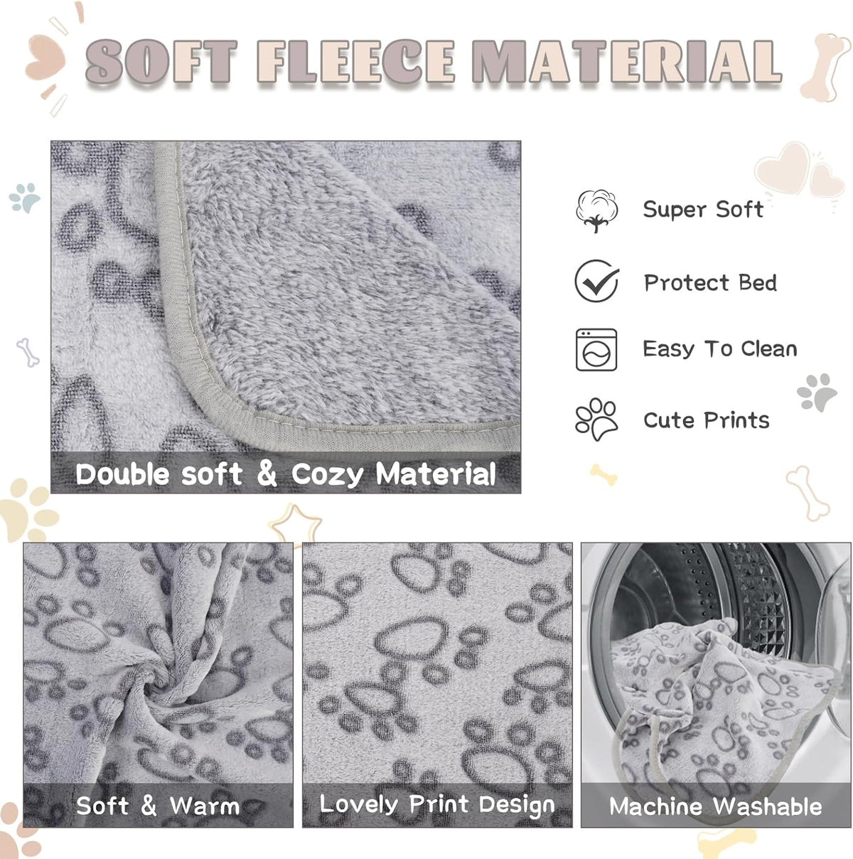 6 Pack Guinea Pig Cage Liner, Washable Guinea Pig Fleece Blankets Beding Accessories, Flannel Throw Warm Sleep Mat, Pet Pee Pads for Small Animal Hamster Rabbit Puppy Cat (26x14 Inch)