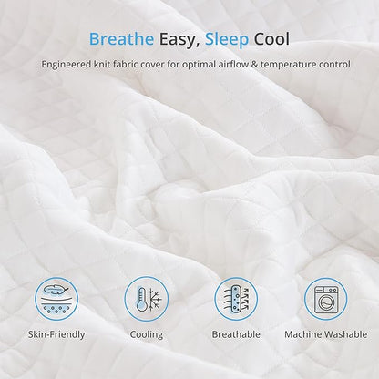 EGOHOME 12 Inch Queen Mattress in a Box, Gel Infused Memory Foam Mattress with Cooling Cover, Medium Firm for Back Pain Relief, Foam Made in USA, Fiberglass Free, CertiPUR-US Certified, 60”x80”x12”