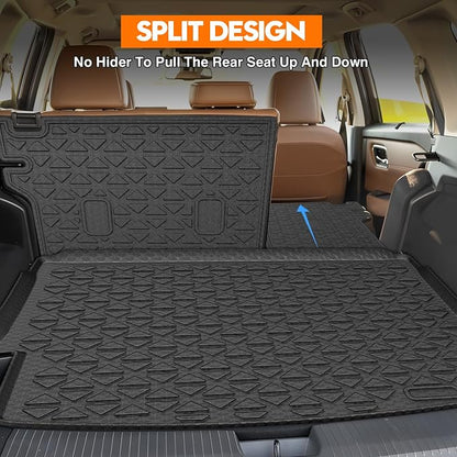 KUST Trunk Cargo Mat for Nissan Rogue 2021-2025 2026, TPE Rubber Cargo Liner with Backrest Mat for Rogue Accessories Rear Trunk Liner High Edge