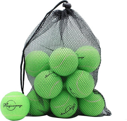 Magicorange Tennis Balls, 12 Pack Advanced Training Tennis Balls Practice Balls, Come with Mesh Bag for Easy Transport, Good for Beginner Training Ball