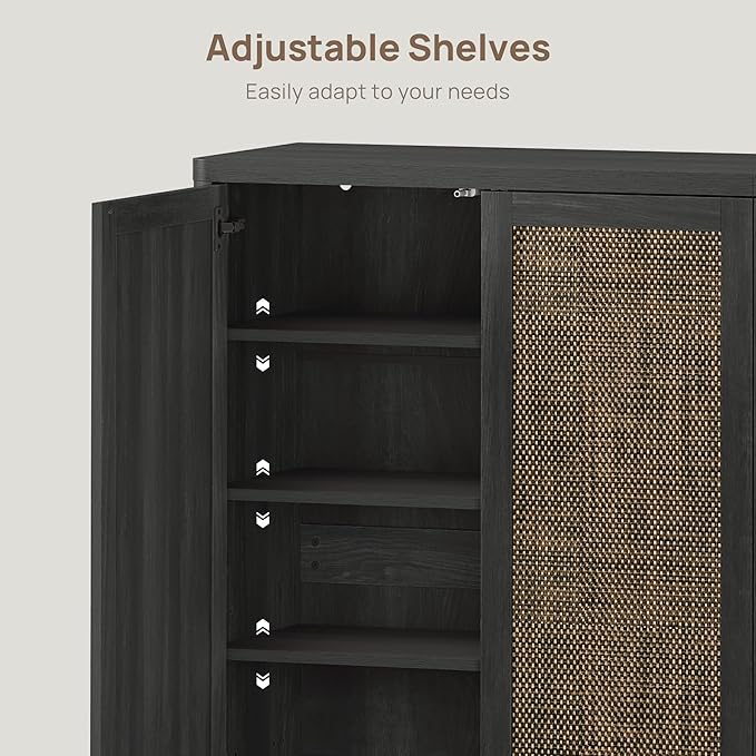 SICOTAS Rattan Shoe Storage Cabinet