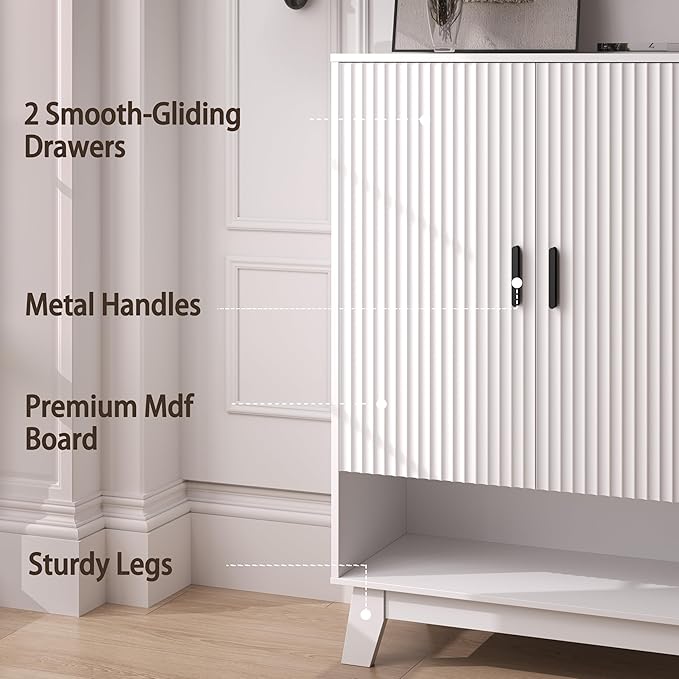4-Tier Fluted Shoe Cabinet