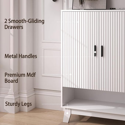 4-Tier Fluted Shoe Cabinet