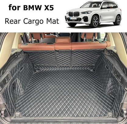 Cargo Mat Compatible with 2019-2026 BMW X5 Trunk Mat (and Rear Left and Right Side Panels) Cargo Liners for X5（Non 45e /7-Seats Models）