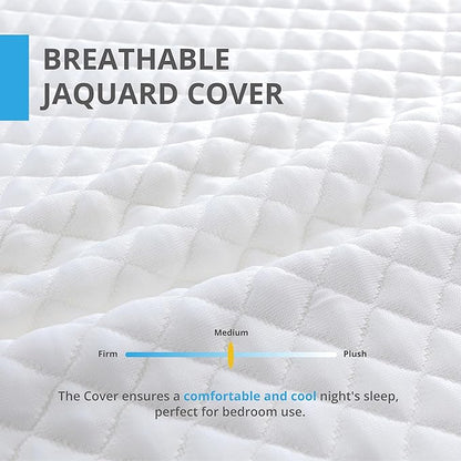 EGOHOME Full Mattress 14 Inch, Memory Foam Mattress Bed in a Box, Back Pain Relief, Made in The USA of US Foam and Global Materials, Medium Firm, CertiPUR-US Certified,75”x54”x14”, White