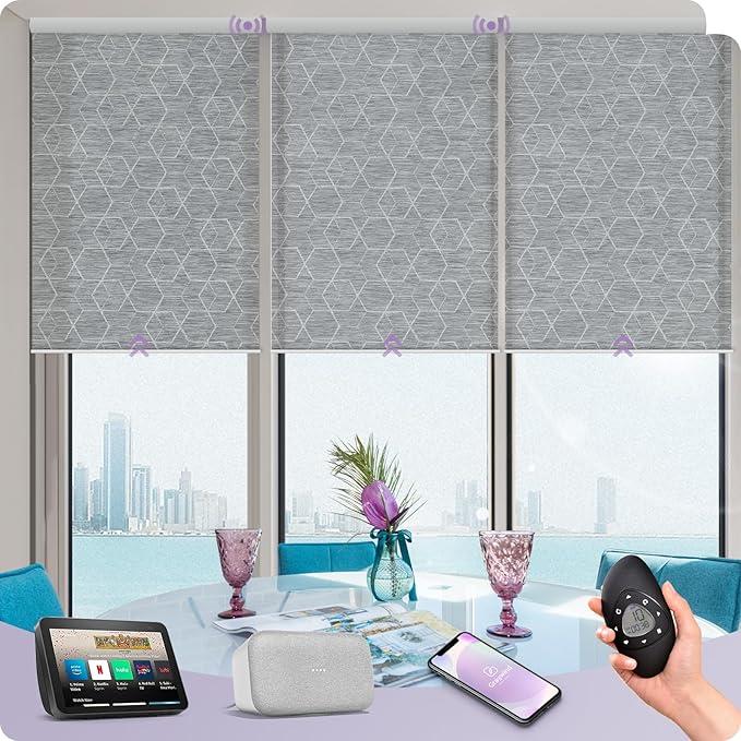 Graywind Motorized Solar Shades Light Filtering Mesh Shade Compatible