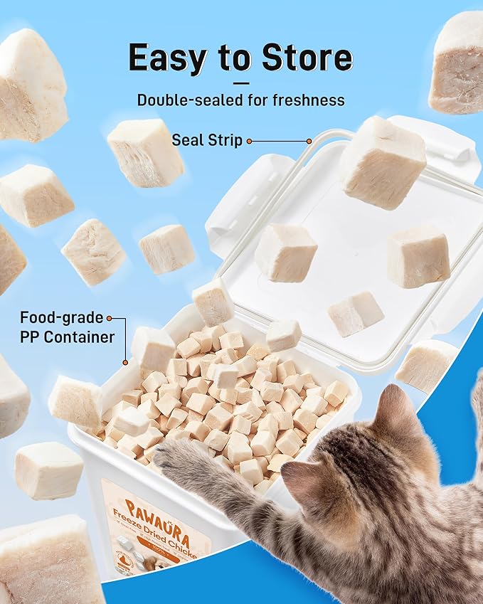 Freeze Dried Chicken Cats & Dogs Treats, 17.63 oz(1.1LB), High Protein Single Ingredient - No Additives | Grain Free | Training & Nutrition Supplements, Sealed Box