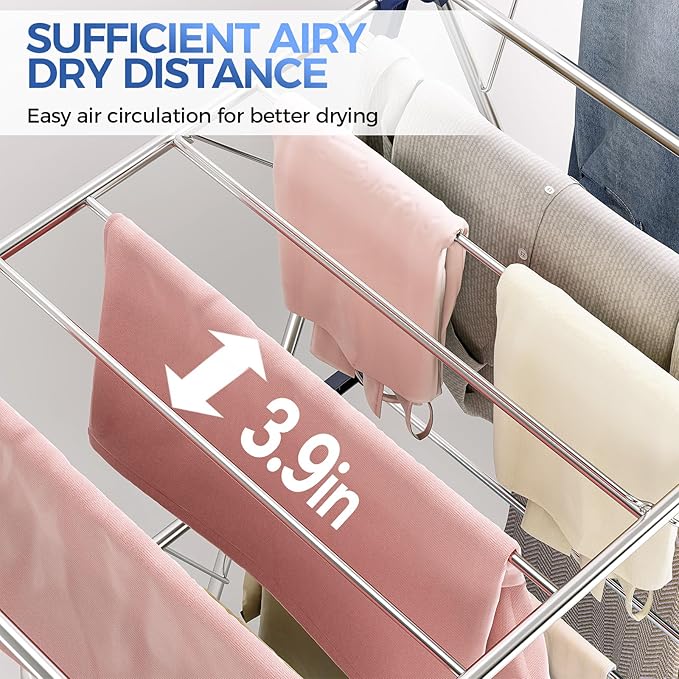APEXCHASER Clothes Drying Rack, Foldable 2-Level Drying Rack Clothing,