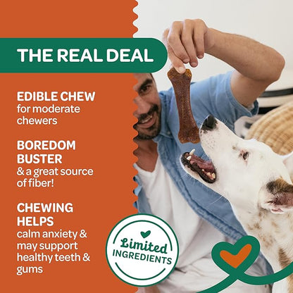 Wholesome Pride Natural & Healthy Sweet Potato Highly Digestible Dog Chews, USA Made, Medium - 2 Pack