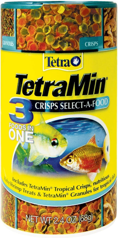 TetraMin Crisps Select-A-Food 2.4 Ounces, Fish Food, Variety Pack (77037)