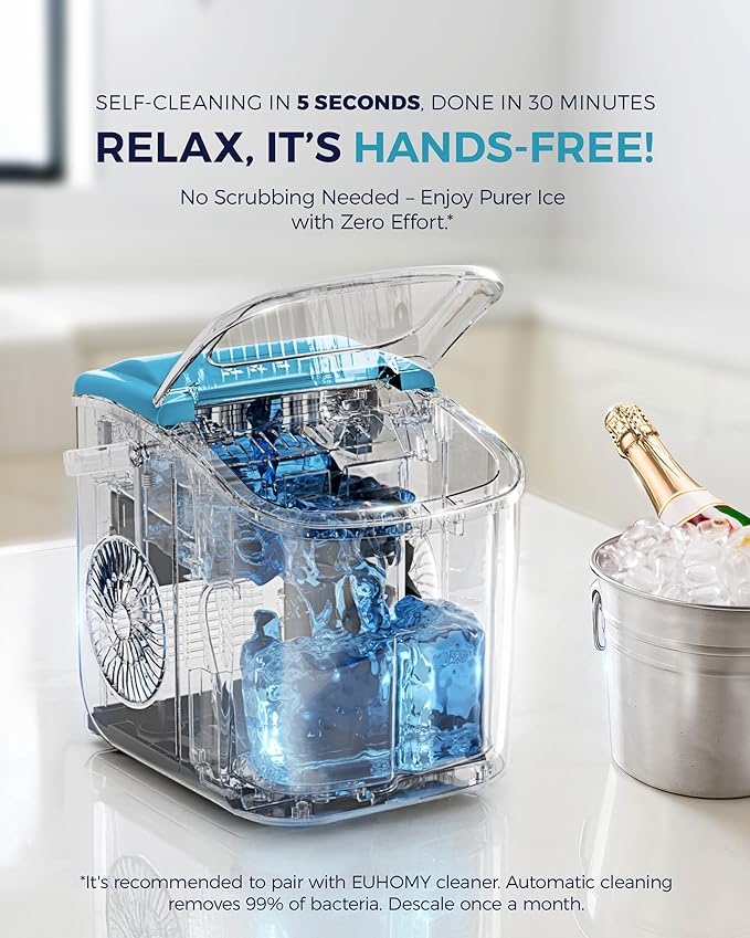 EUHOMY Countertop Ice Maker Machine