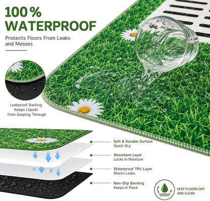 Aitmexcn Washable Pee Pads for Dogs, 2 Pack Lawn Puppy Pads, 31'' x 36'' | Highly Absorbent, Waterproof Layer, Machine Washable, Non-Slip Bottom, For Puppy Training and Crates