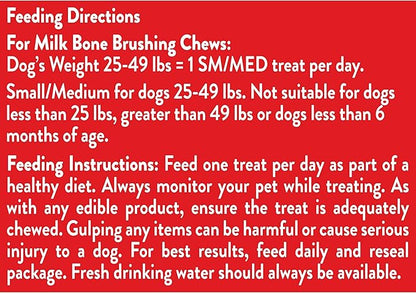 Milk-Bone Fresh Breath Brushing Chews, 9 Small/ Medium Daily Dental Dog Treats (Pack of 5) Scrubbing Action Helps Clean Teeth