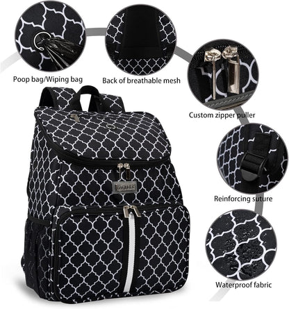 BAGLHER丨Dog Travel Bag, Airline Approved Pet Supplies Backpack, Dog Travel Backpack with 2 Silicone Collapsible Bowls and 2 Food Baskets