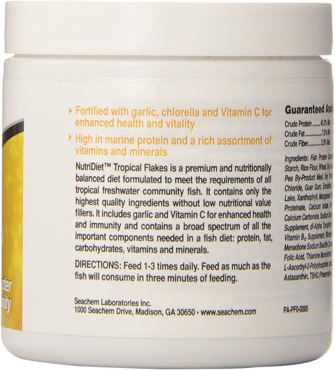 Seachem Laboratories.1082 Nutridiet Tropical Flakes with Probiotics 30g/ 1 oz