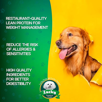 Lucky Premium Treats Chicken Wrapped Dog Treats – USA Made Raw Hide Sticks for Extra Large Size Dogs – Long Lasting, Preservative Free Dog Treats – 2 Chews