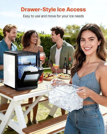 VEVOR Countertop Ice Maker, 44 lbs per Day, Self-Cleaning Portable Machine
