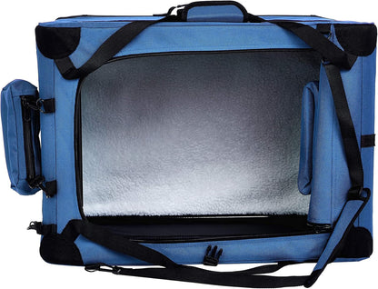 Amazon Basics Folding Portable Soft Pet Dog Crate Carrier Kennel, 26 x 18 x 18 inches, Blue