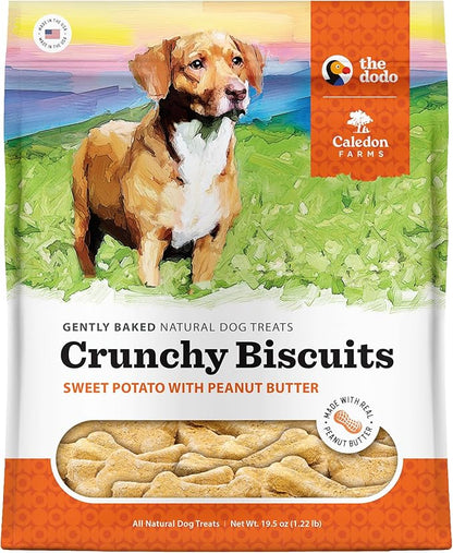 Caledon Farms The Dodo Crunchy Biscuits - Sweet Potato with Peanut Butter 19.5oz, Dog Treats