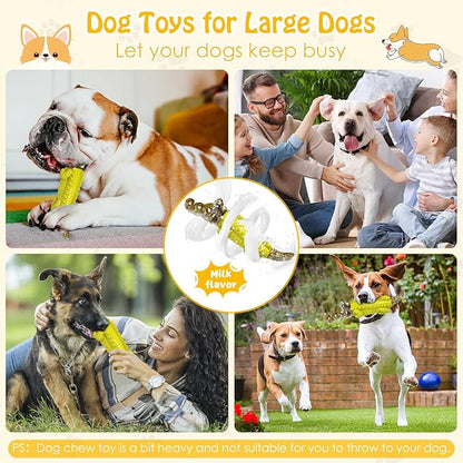 Indestructible Dog Chew Toys for Aggressive Chewers - Boredom and Stimulating Dog Toys for Small/Medium/Large Breed for Teeth Cleaning and Training