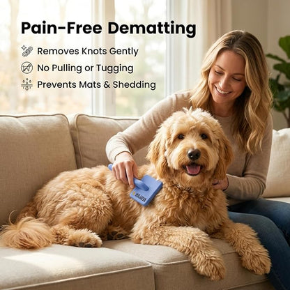 We Love Doodles Small Dog Grooming Comb & Large Dog Slicker Brush Bundle - Grooming Comb & Mini Slicker Brush for Small Puppy Kit - Removes Tangles & for Dematting - Made in USA