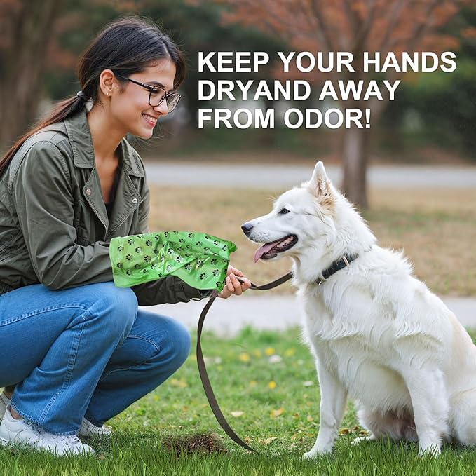 Dog Poop Bags Rolls with Dispenser 150 Count Biodegradable Poop Bags for Dog and Cat Ocean Soap Scented Waste Bag Leak Proof Doggie Poop Bag Doggy Trash Bag Green
