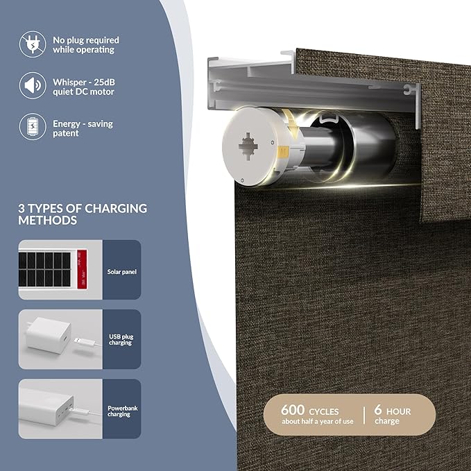 Boolegon Motorized Light Filtering Roller Blinds