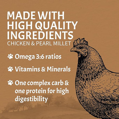 Canine Caviar - Free Spirit: Chicken & Pearl Millet Alkaline Dry Dog Food, Limited Ingredients, Gluten-Free, Based on Science & Research, Veterinary Alternative Diet (11 Pound Bag)