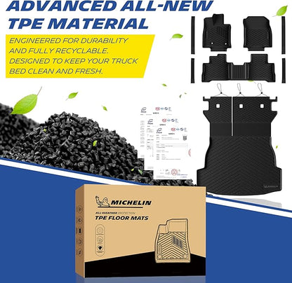 Michelin Vehicle Mats, Premier Series All-Weather TPE Custom Fit Liner for Toyota RAV4 Hybrid 2026-2027 Floor Mats (8 Piece)