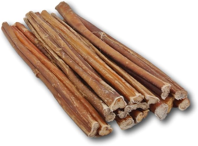 Top Dog Chews - 12 Inch Bully Sticks 50 Pack- Long Lasting, Free Range, All Natural Dog Treat, Single Ingredient, Rawhide Free, Great for Aggressive Chewers, Bulk Dog Treats.