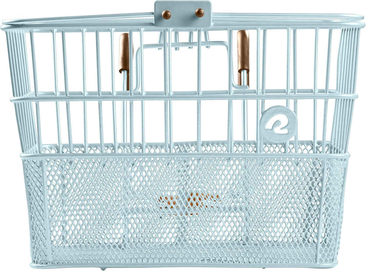 Retrospec Apollo Detachable Front Bike Basket Steel Half-Mesh with Integrated Detachable Hooks and Built-In Handle, Easy Assembly and Portability for Bicycles