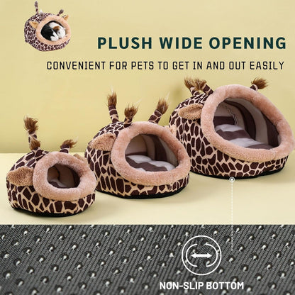 JanYoo Hamster Guinea Pig Supplies Bed Accessories House Hedgehog Cage Supplies Chinchilla Ferret Rat Gerbil (S,Giraffe)