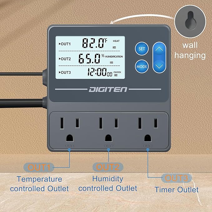 DIGITEN Reptile Temperature and Humidity Controller