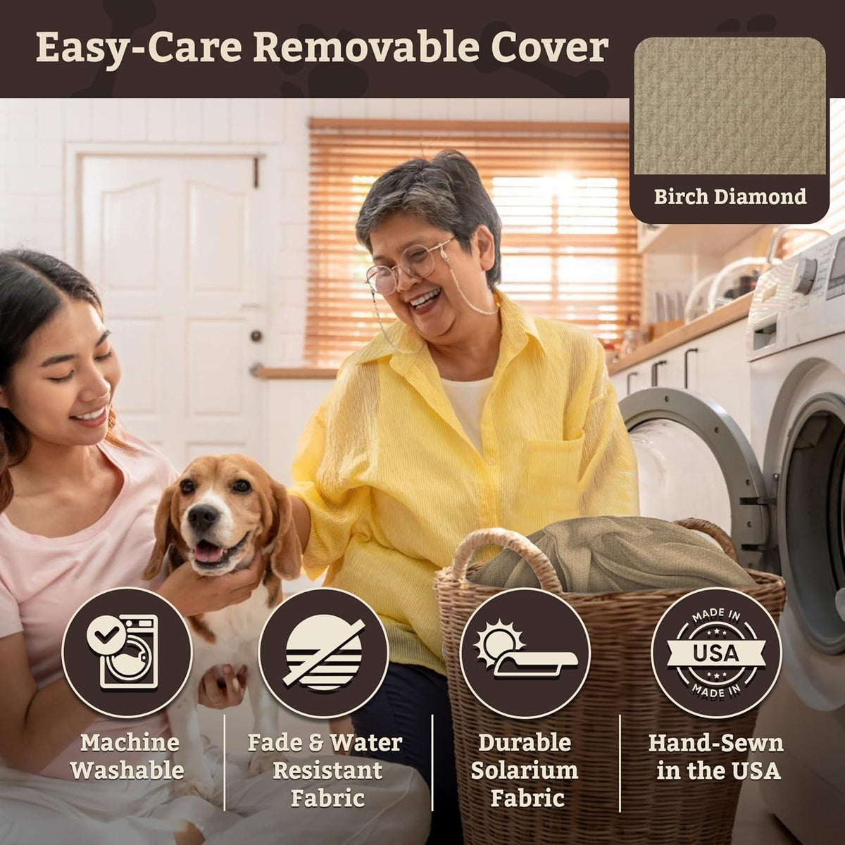 Snoozer Lookout I Dog Car Seat - Dog Car Seats for Small Dogs, Puppy Booster Bed for Small Sized Pets up to 18 Lbs, Elevated, Washable - Size S, Birch Diamond