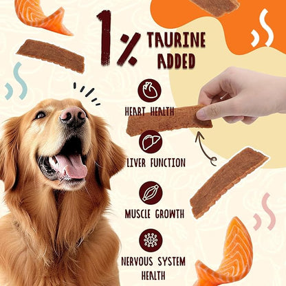 PAWUP Salmon Treats for Dog, Soft Healthy Dog Salmon Jerky, High Protein Dogs Snacks, Human Grade Salmons Fillets with Taurine,12.5oz (Smoked Flavor)