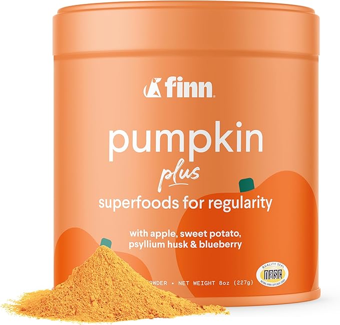 Finn Pumpkin Plus: Daily Digestive Support & Fiber-Rich Topper for Dogs | Promotes Regularity & Gut Health with Superfoods