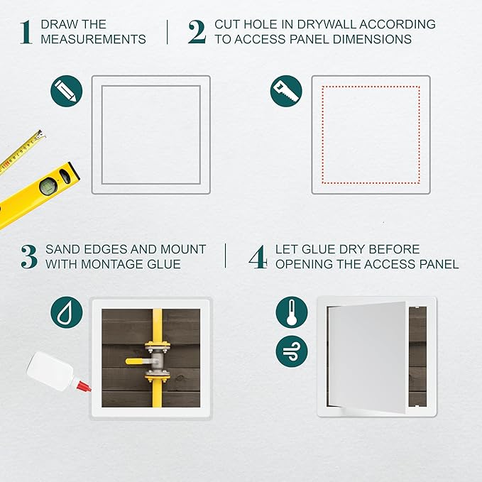 10 x 10 White Plastic Access Panel. Service Shaft Door Panel. Plumbing
