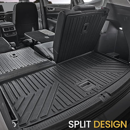 Cargo Mat with Backrest Mats for Volkswagen VW Atlas 6/7 Seats 2018-2025 2026 Car Mat Accessories(Not Fit Cross Sport), All Weather TPE Trunk Cargo Liner(Cargo Mat with Backrest Mats)
