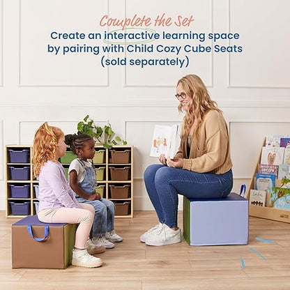 ECR4Kids SoftZone Adult Cozy Cube, Flexible Seating, Earthtone