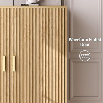 4-Tier Fluted Shoe Cabinet